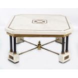 NEO-CLASSICAL STATUARY WHITE MARBLE LOW TABLE