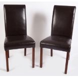 SET OF FOUR MODERN LEATHER DINING CHAIRS