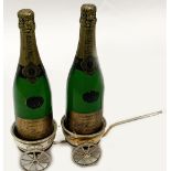 SHEFFIELD PLATED DUAL WINE CARRIAGE