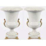 PAIR OF LARGE ORMOLU MOUNTED MARBLE JARDINIERES