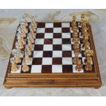 SILVER GILT AND GILDED CHESS SET