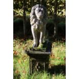MOLDED ARMORIAL STONE LION