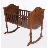 MODERN CARVED WOODEN CRADLE