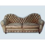 HIDE UPHOLSTERED LIBRARY SETTEE