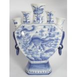 CHINESE BLUE AND WHITE TULIP VASE