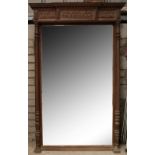 LARGE 19TH-CENTURY WALNUT FRAMED PIER MIRROR