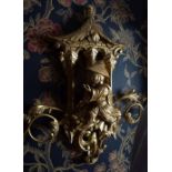 PAIR OF CARVED GILTWOOD CHINOISERIE WALL SCONCES