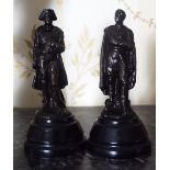 TWO MINIATURE BRONZED FIGURES