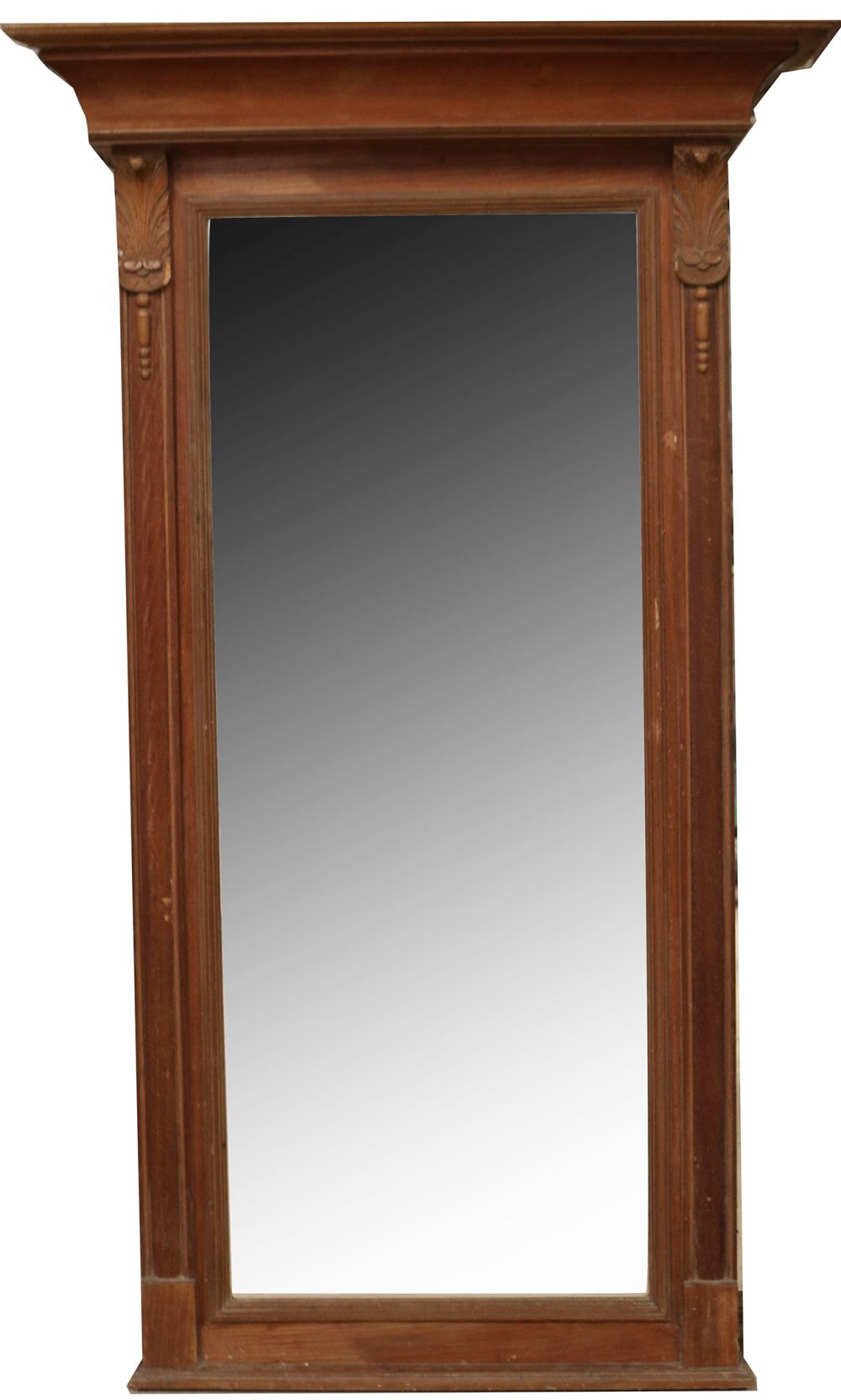 LARGE 19TH-CENTURY WALNUT FRAMED PIER MIRROR