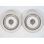 PAIR OF ARMORIAL PORCELAIN PLATES