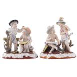 PAIR OF AUGUSTUS REX PORCELAIN GROUPS