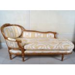 LOUIS XVI STYLE PARCEL GILT CHAISE LONGUE