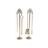 EDWARDIAN BRASS COMPANION SET