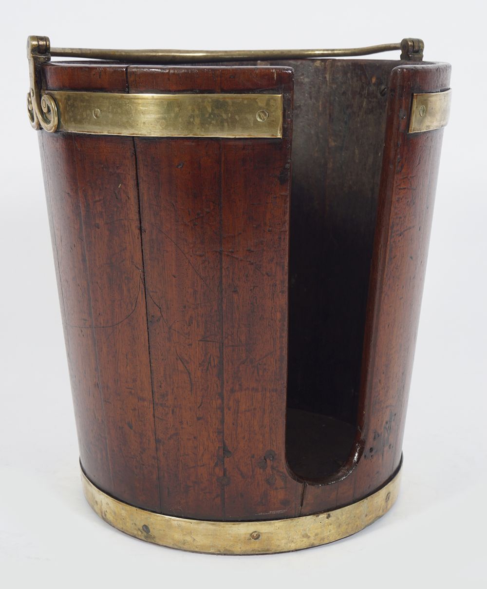 IRISH GEORGE III MAHOGANY PLATE BUCKET