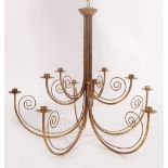 6 BRANCH BRASS CHANDELIER