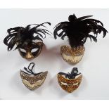 GROUP OF FOUR VENETIAN MASKS