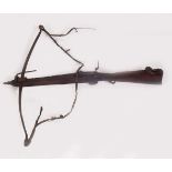 18TH CENTURY WOOD AND ETCHED STEEL CROSSBOW