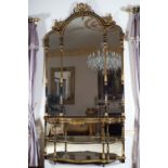 19TH-CENTURY EBONY & PARCEL GILT CONSOLE & MIRROR