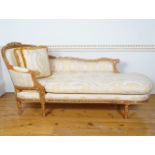 LOUIS XVI STYLE PARCEL GILT CHAISE LONGUE