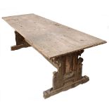 19TH-CENTURY OAK KITCHEN TABLE