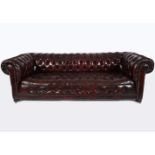 LARGE HIDE UPHOLSTERED CHESTERFIELD