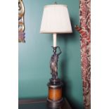 PAIR OF FIGURAL STEMMED TABLE LAMPS