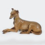 SCULPTURE OF A SEATED WHIPPET