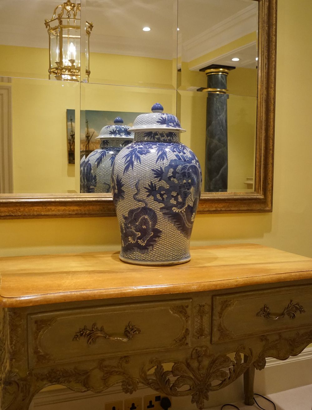 PAIR OF LARGE CHINESE BLUE AND WHITE GINGER JARS - Image 2 of 8