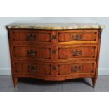 LOUIS XV STYLE SATINWOOD & INLAID COMMODE