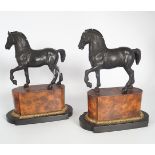 PAIR OF ARMORIAL HORSES