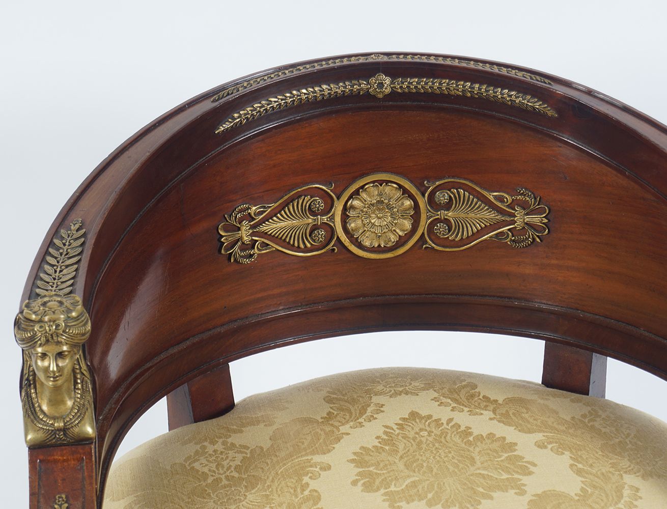 19TH-CENTURY MAHOGANY AND ORMOLU LIBRARY CHAIR - Image 2 of 3
