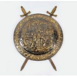 ANTIQUE ARMORIAL BRASS SHIELD