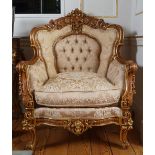 PAIR OF ROCOCO CARVED GILTWOOD CHAIRS