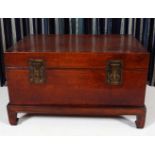 CHINESE RECTANGULAR LEATHER-BOUND TRUNK