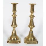 PAIR OF GEORGIAN BRASS CANDLESTICKS