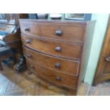 Victorian mahogany bow front 5 drawer chest