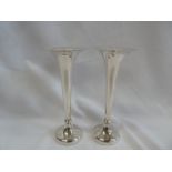 Pair Silver trumpet stem vases - Birmingham 1918 (71/2" tall)