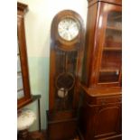 Deco 3 train oak cased grandfather clock