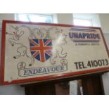 Painted wooden industrial sign - Unapride Endeavour 76" x 36")