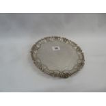 Silver circular footed tray - London 1898 ( approx 16 ozt )