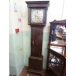 18thC Eight day brass face oak longcase clock - Richard Hackett,