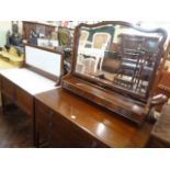 Edwardian inlaid mahogany marble top washstand and dressing chest (2)