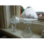 Cut glass table lamp and night light (2)