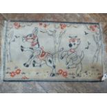 Mid 20thC childs bedroom rug - Muffin the Mule and Larry the Lamb