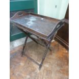 Mahogany butlers tray and folding stand