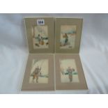 Set 4 Union Postale Universelle Chinese stamp and banknote collage,