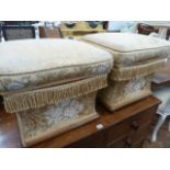 Pair 19thC Waisted ottoman box stools