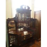 Victorian mahogany glazed galleried mirror back sideboard