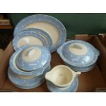 Tams Ware blue spotted Deco dinner ware