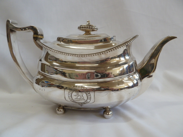 Georgian silver teapot - London 1813 ( approx 17 ozt ) - Image 2 of 2